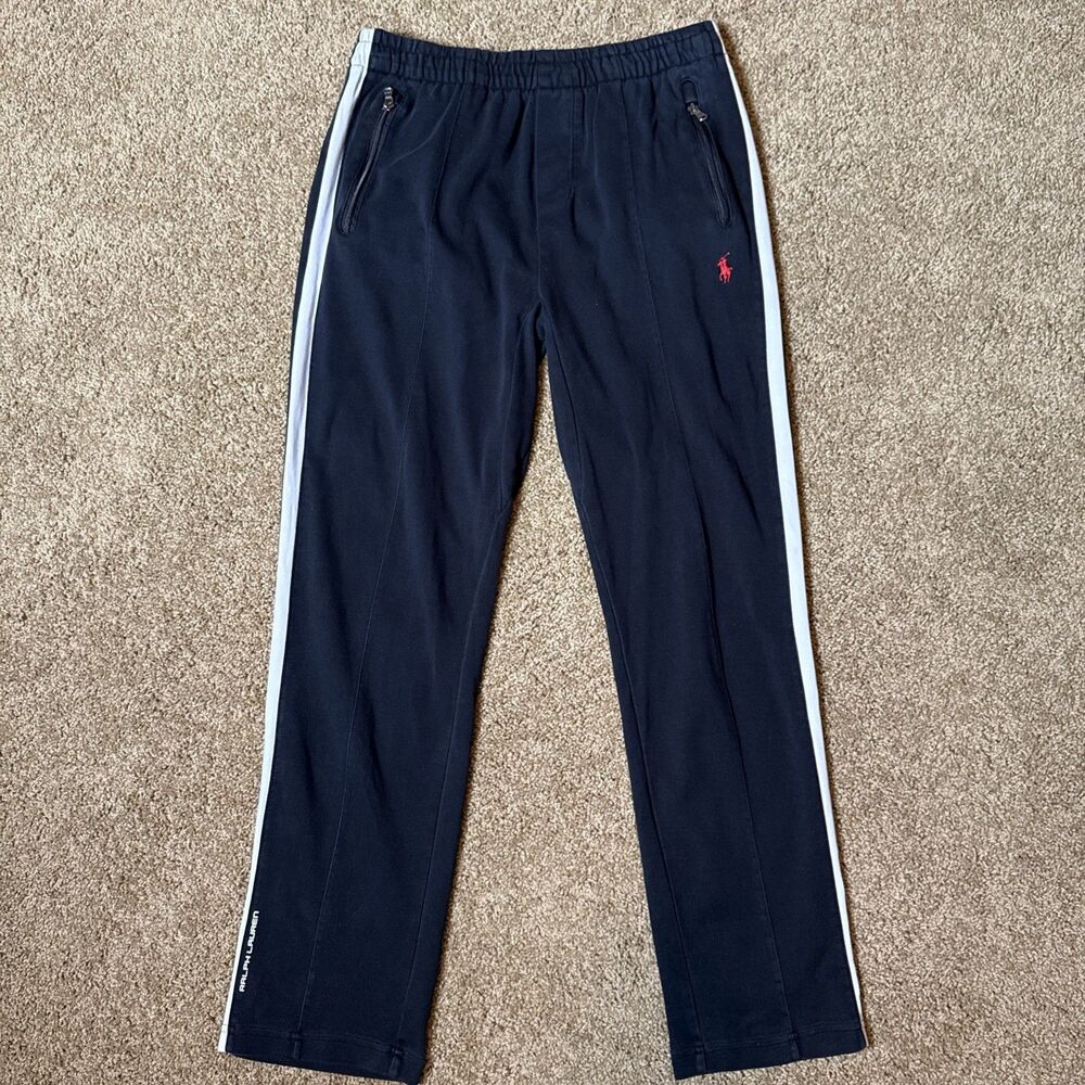 Polo Ralph Lauren Interlock Track Pant Mens Medium Black Pony Sweatpants Lounge